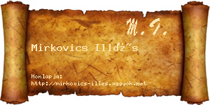 Mirkovics Illés névjegykártya